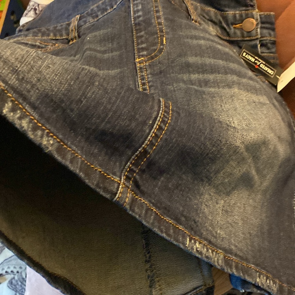 Dollhouse Junior's Ripped Denim Skirtall Blue - Picture 8 of 13